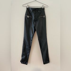I.AM.GIA Lace Up Black Leather Pants (ALTERED FOR 5’2 HEIGHT)
